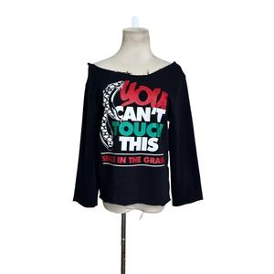 H&M You Can't Touch This Off The Shoulder Sweatshirt Top size M